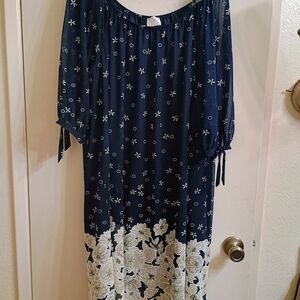 Siren Lily Navy and White Floral Maxi Dress